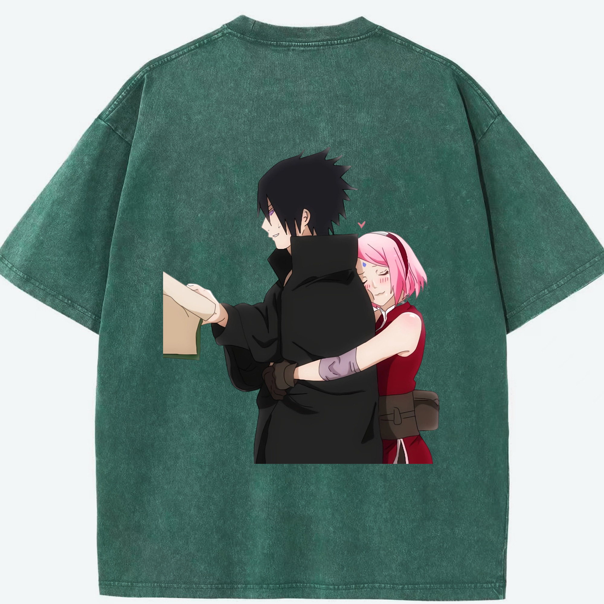 （画像用） NARUTO -ナルト- うちは サスケ Uchiha Sasuke 綿100% ヴィンテージ風 半袖Tシャツ（背面プリント）